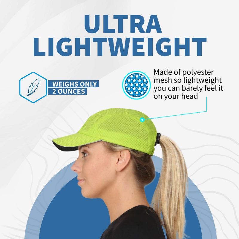TrailHeads Women's Race Day Performance Running Cap, Lightweight & Quick Drying Mesh Sports Hat with Reflective Trim, Adjustable Fit - Cool Green - Image 2